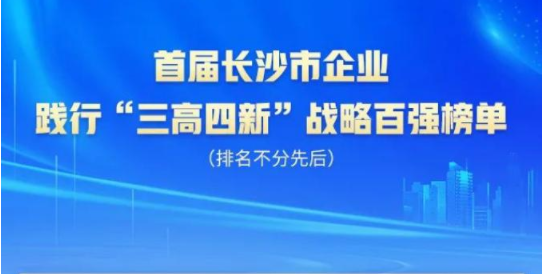 江南网页版智能上榜首届长沙市企业践行“三高四新”战略百强榜单
