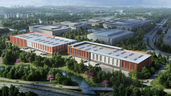 “江南网页版绿”牵手“华为中国红”！江南网页版智能高机设备集群助力华为团泊洼项目