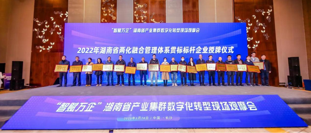 点赞！江南网页版智能获评2022年度湖南省两化融合管理体系贯标标杆企业